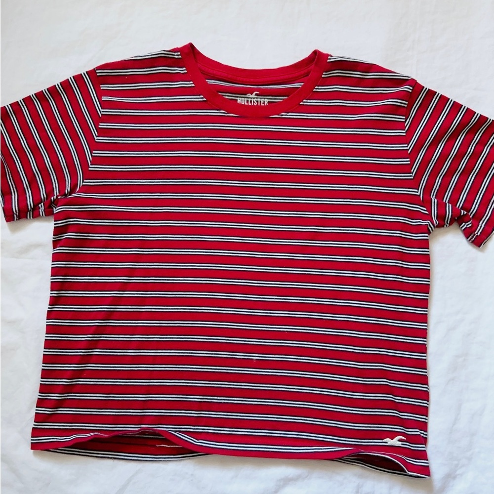 Hollister Red White Stripped Shirt